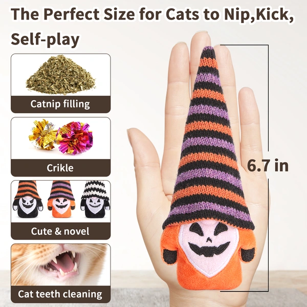 Catnip Crinkly Sound Cat Toys, Interactive Indoor Kitty Kicker for All Breeds