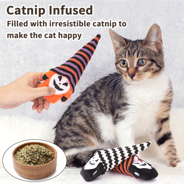 Catnip Crinkly Sound Cat Toys, Interactive Indoor Kitty Kicker for All Breeds