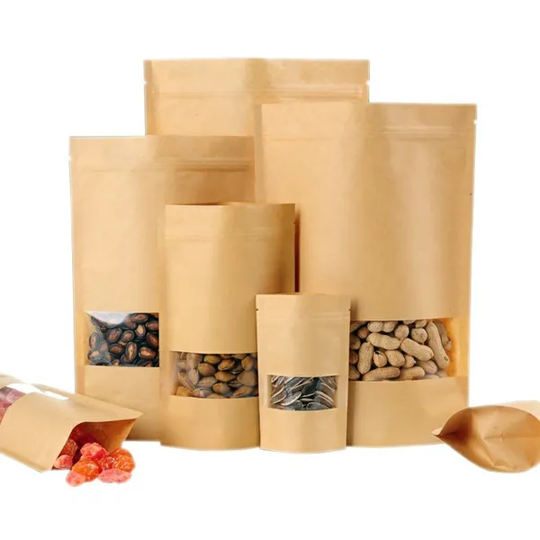 customized packaging bag kraft paper bag stand up pouch manufacturer