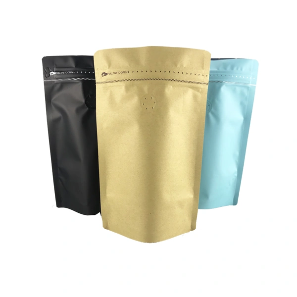 stand up pouch coffee bag with tap zipper air valve