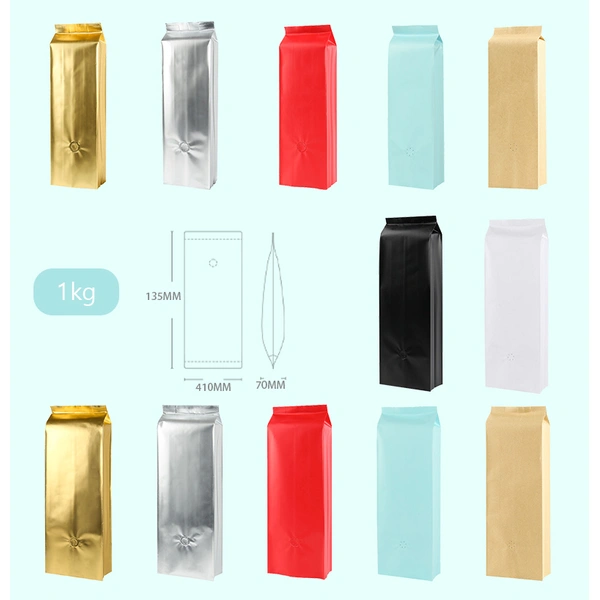 stand up pouch coffee guesset bag with tin tie