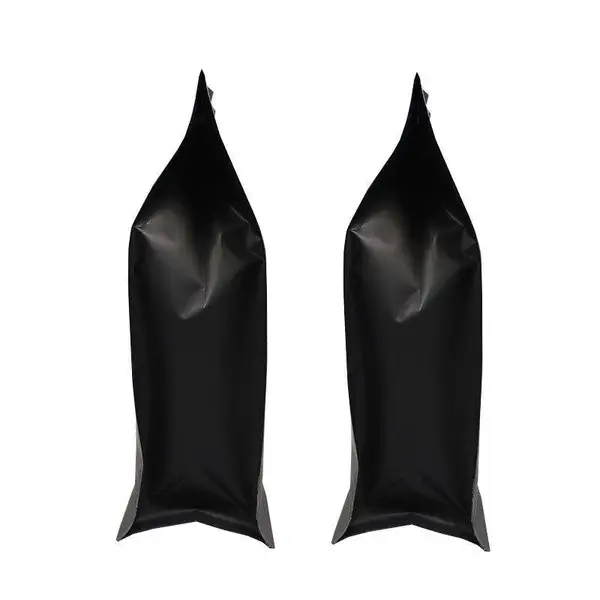 Flat bottom coffee bag with tap zipper air valve