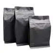 Flat bottom coffee bag with tap zipper air valve