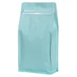 Flat bottom coffee bag with tap zipper air valve