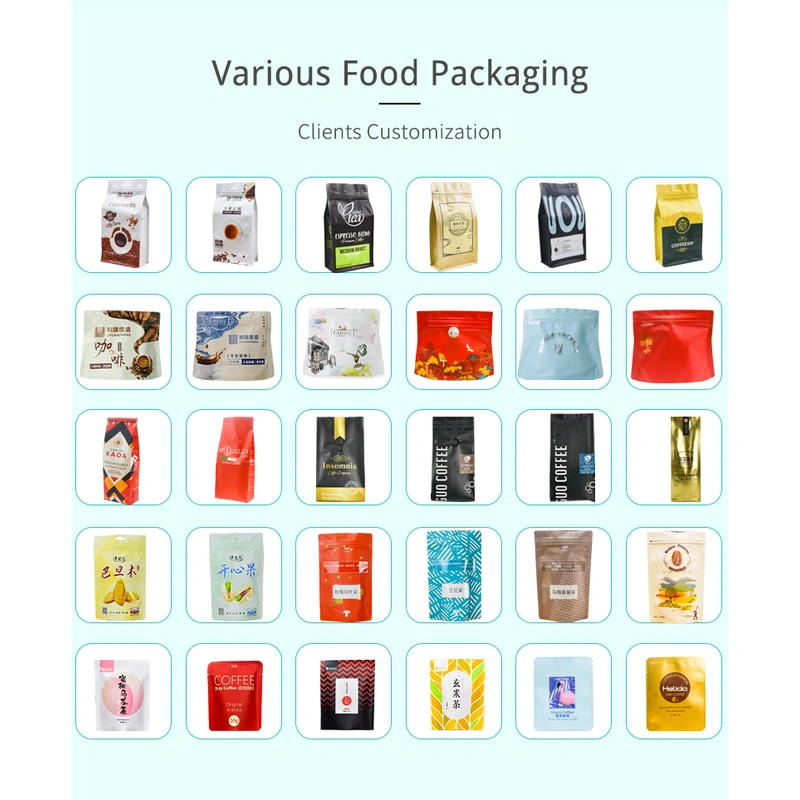 Flat bottom coffee bag with tap zipper air valve