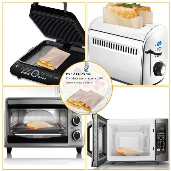 food grade heat resistant reusable teflon toast bag