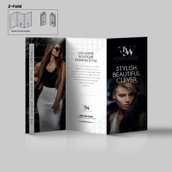 Custom Z Fold Brochure | 3 Panel Brochure Printing Online | Rodiant