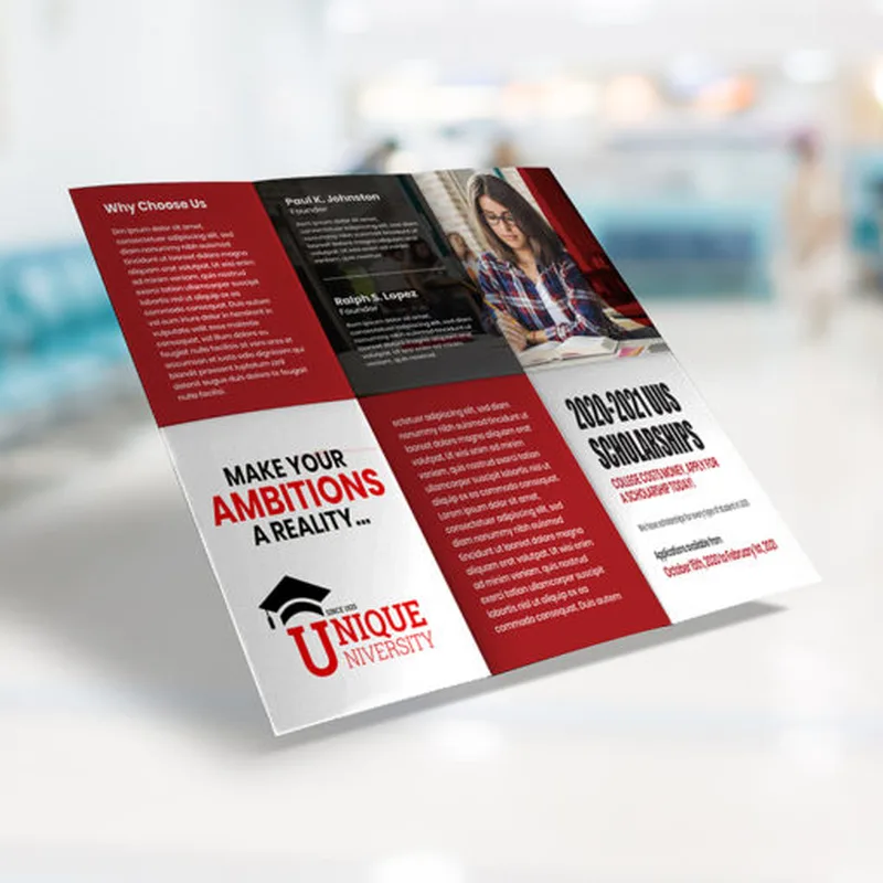 Half Fold Then Tri Fold Brochures printing | 6 Panel Brochure| Rodiant