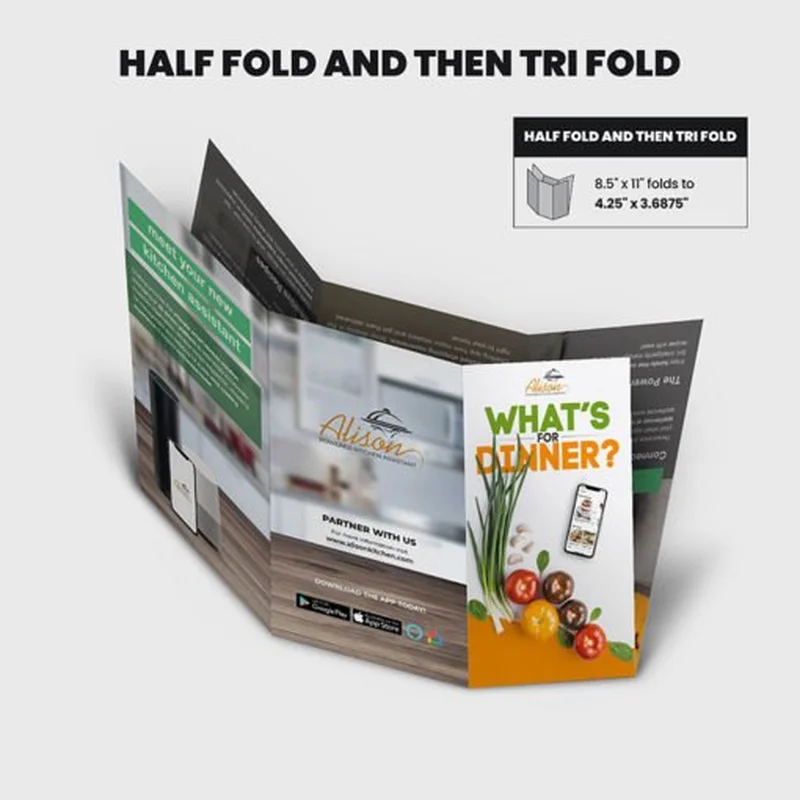 Half Fold Then Tri Fold Brochures printing | 6 Panel Brochure| Rodiant