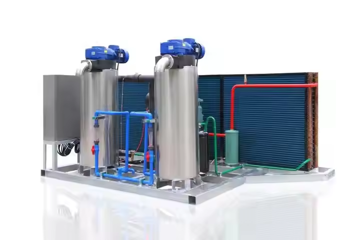 20 Ton Industrial Stainless Steel Slurry Ice Machine Electric Ice Storage Cylinder Shape