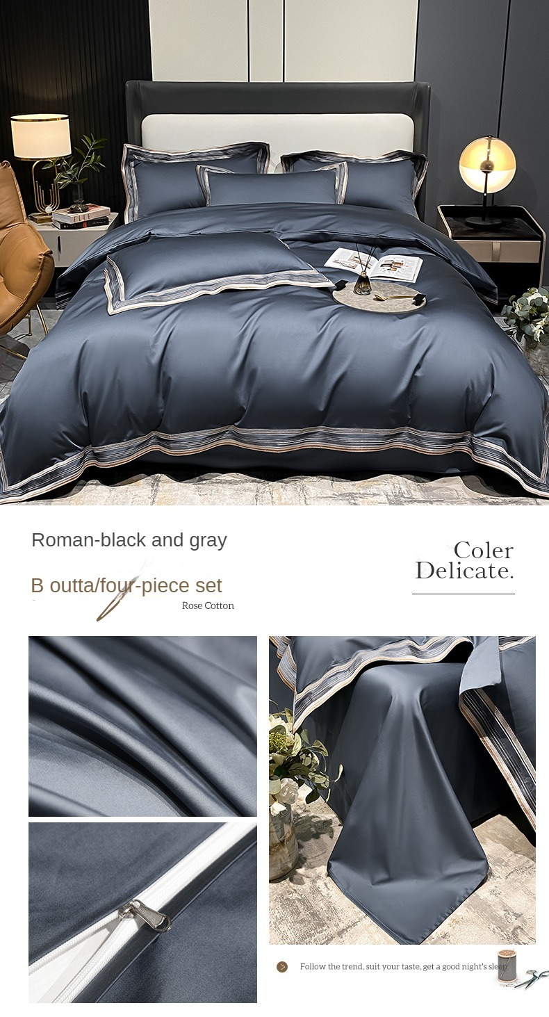 runchao long-staple cotton mother and child pure bed sheet duvet cover set 