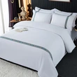Luxurious Satin Ribbon Bedding Set - Pure White