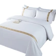 Luxurious Satin Ribbon Bedding Set - Pure White