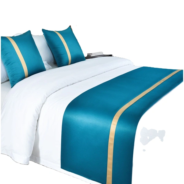 Luxurious Satin Bed Runner with Matching Insertion Strip