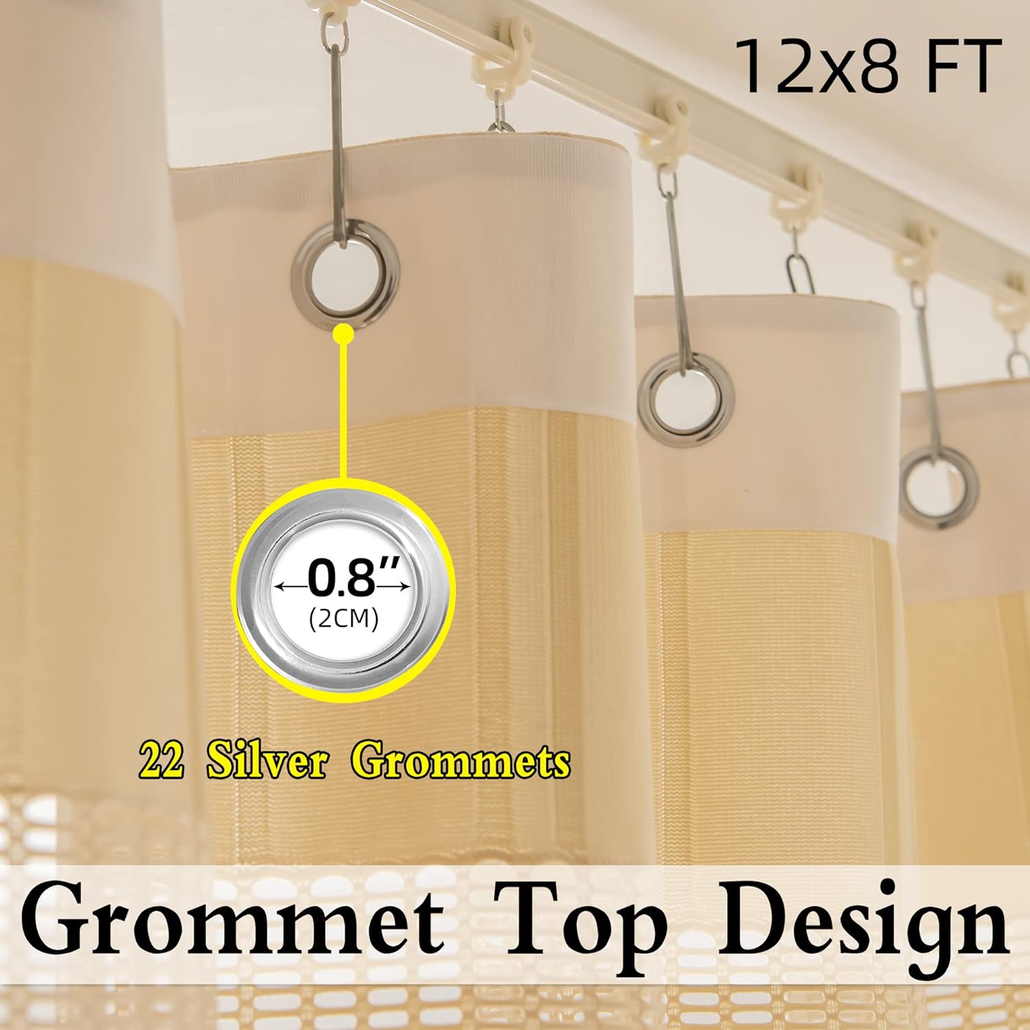 Extra Wide Flame Retardant Medical Room Divider Curtains 12x8ft for SPA, Lab, Clinic