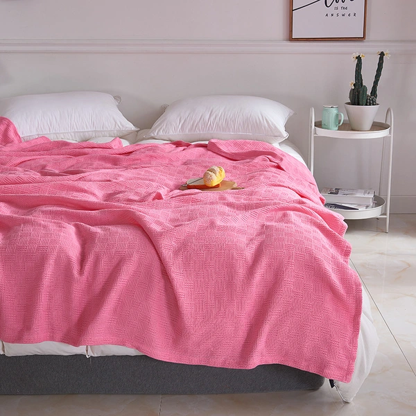 couverture pied-de-poule en gaze de coton double épaisseur