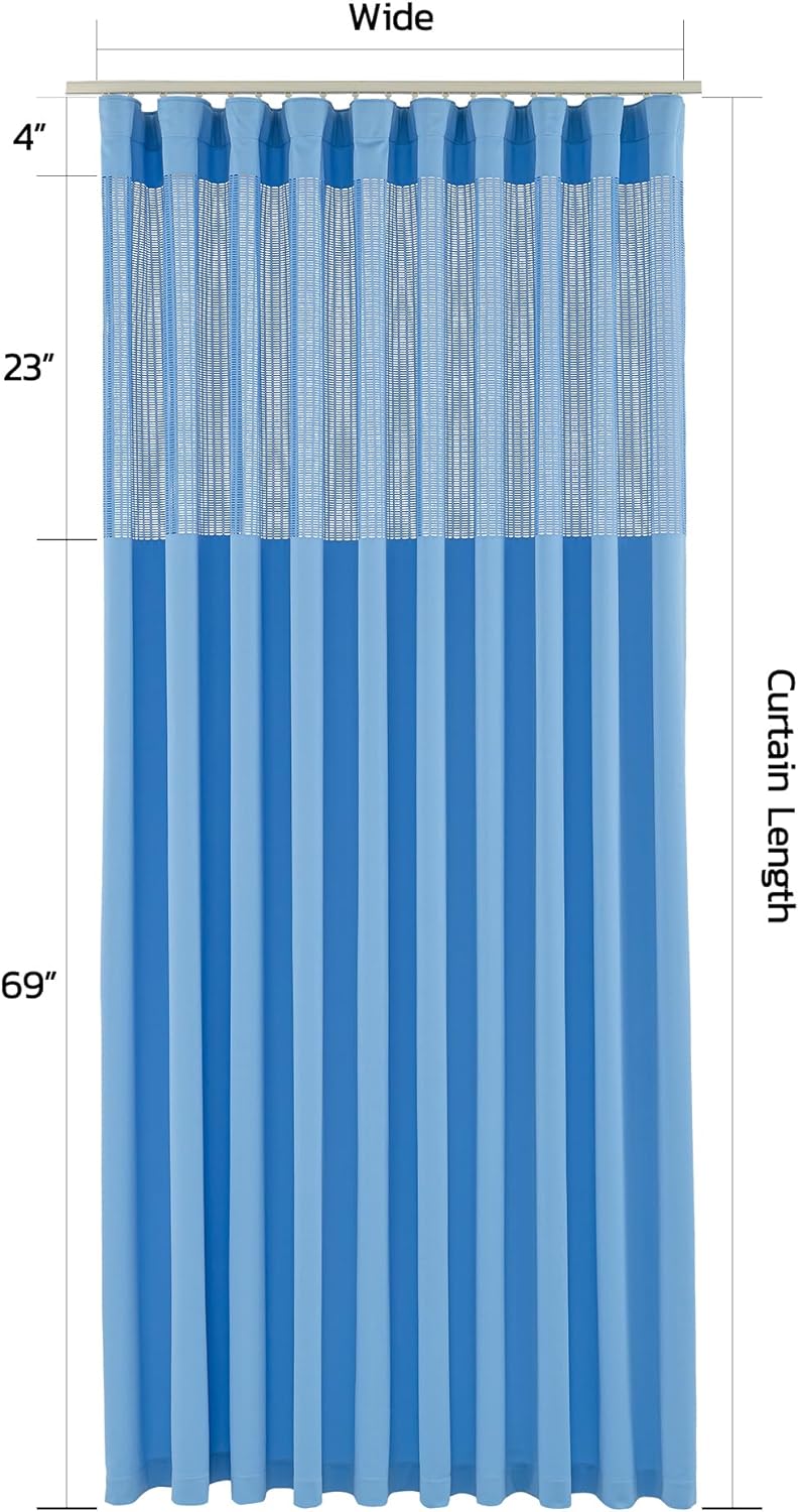Flame Retardant Medical Privacy Curtain Room Divider - Dark Blue