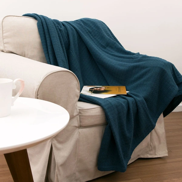 couverture de sieste en coton chenille pour toutes les saisons