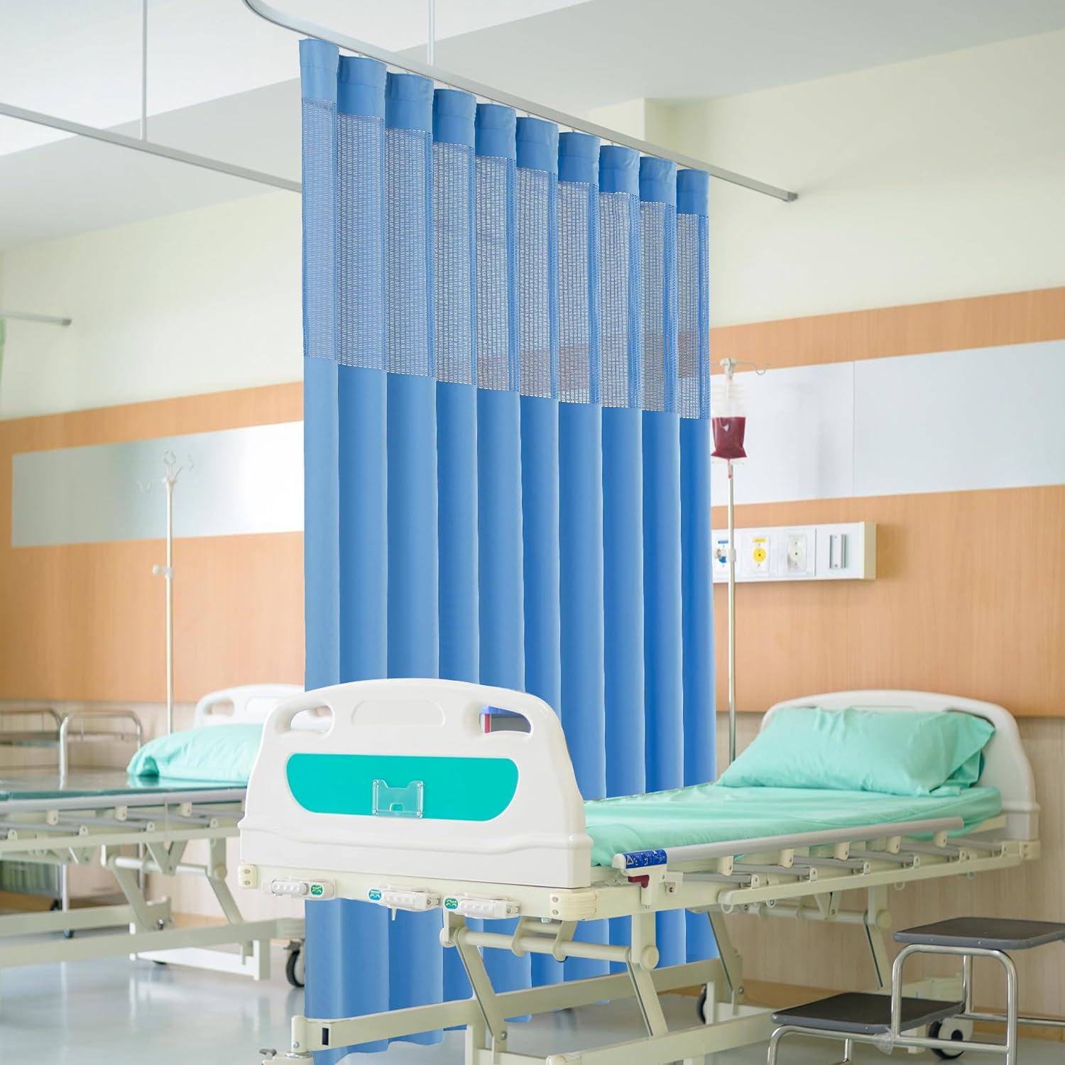 flame retardant medical privacy curtain room divider - dark blue 