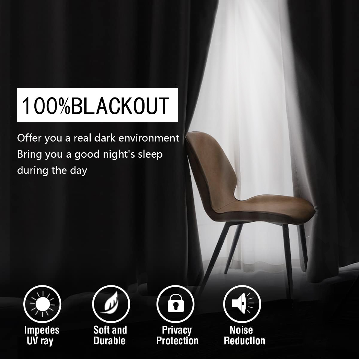 Daifa 100% Blackout Full Shading Curtain