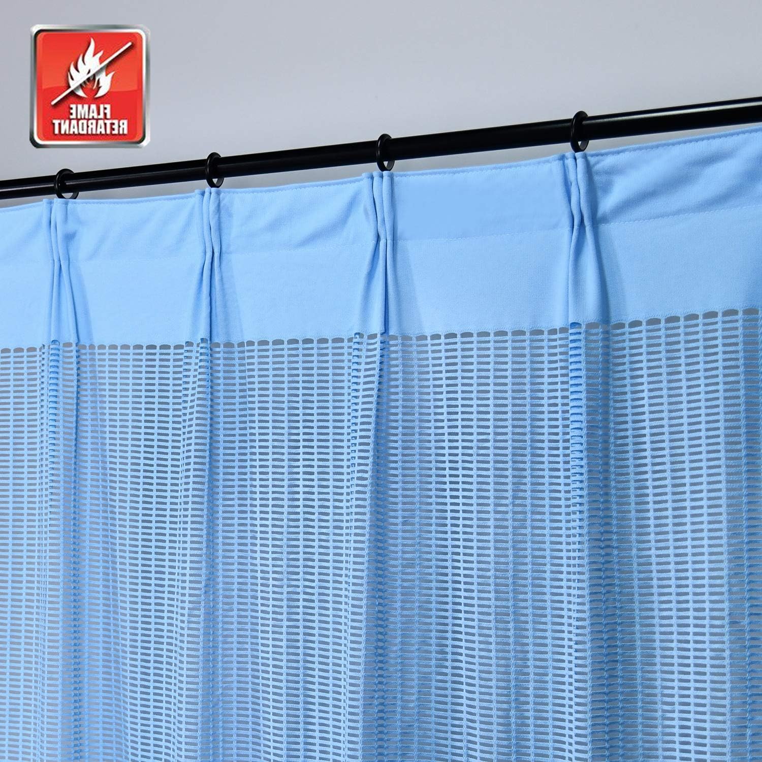 Flame Retardant Light Blue Hospital Curtains