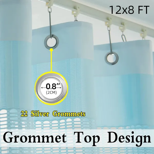 Extra Wide 12ft x 8ft Medical Privacy Curtain - Blue