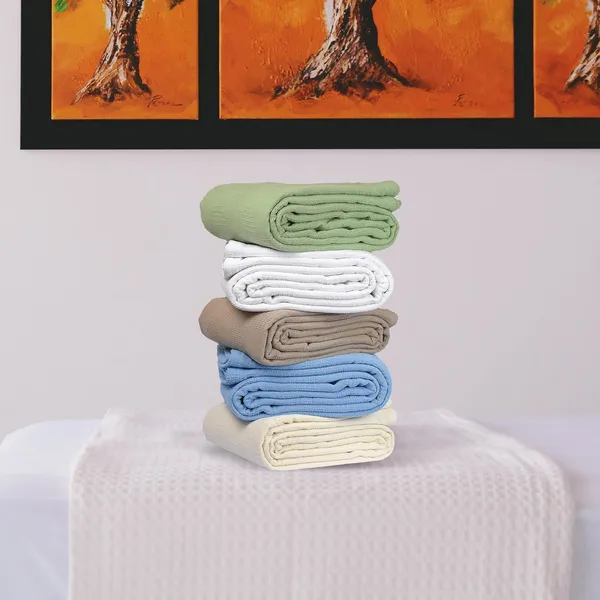 Couverture d'hôpital gaufrée jacquard 100 % coton