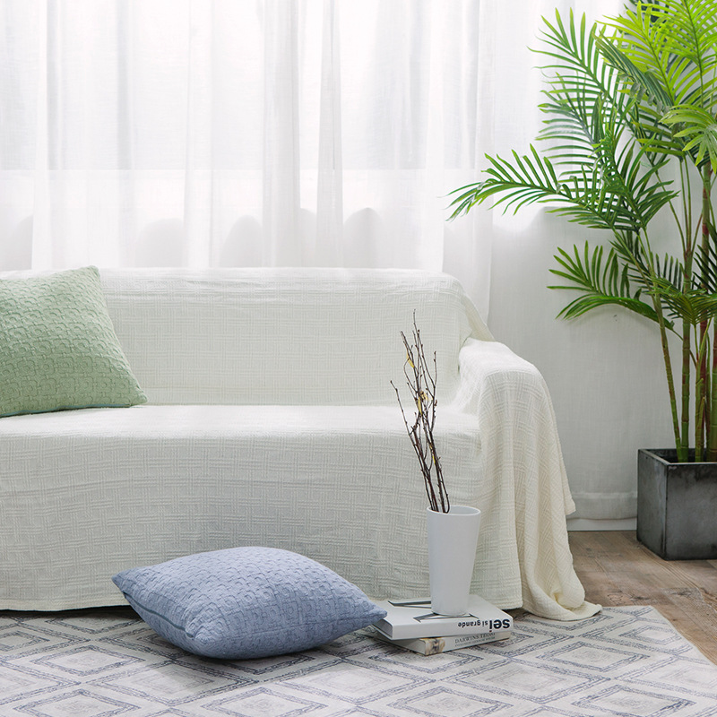 couverture de sieste en coton chenille pour toutes les saisons