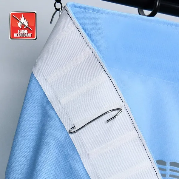 Flame Retardant Light Blue Hospital Curtains
