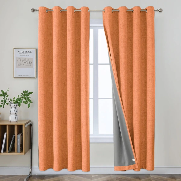 100% Shading Coating Linen Curtain - Heat Insulation