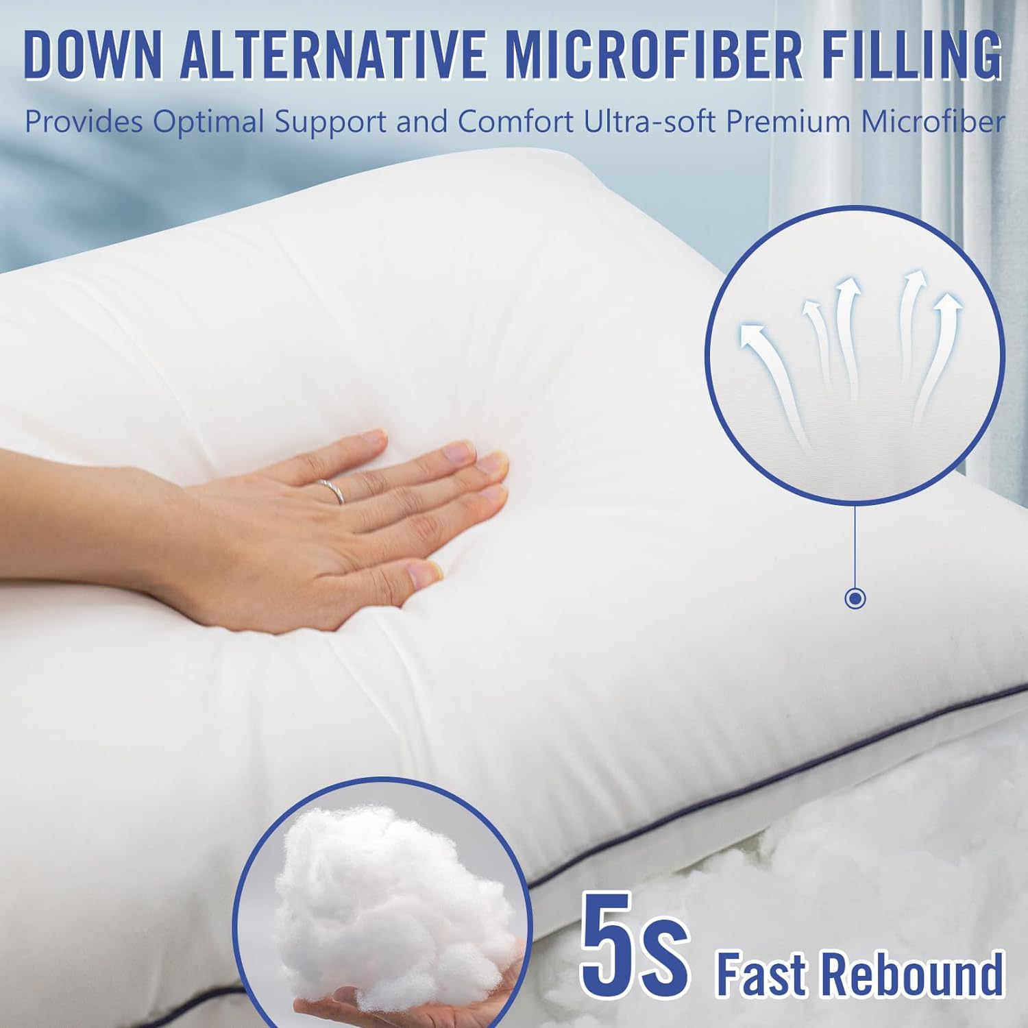 Cooling Microfiber Bed Pillows for All Sleepers