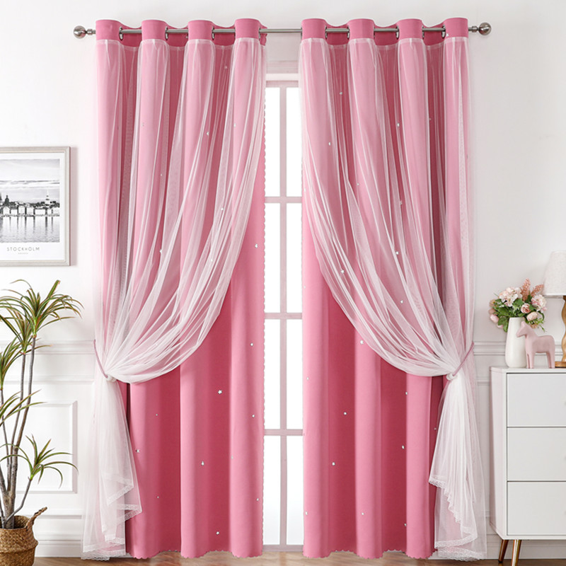 Double Layer Hollow Stars Mesh Curtains