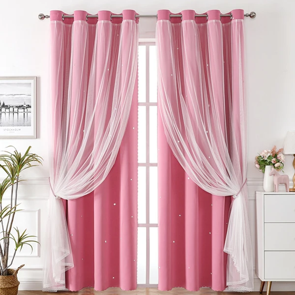 Double Layer Hollow Stars Mesh Curtains