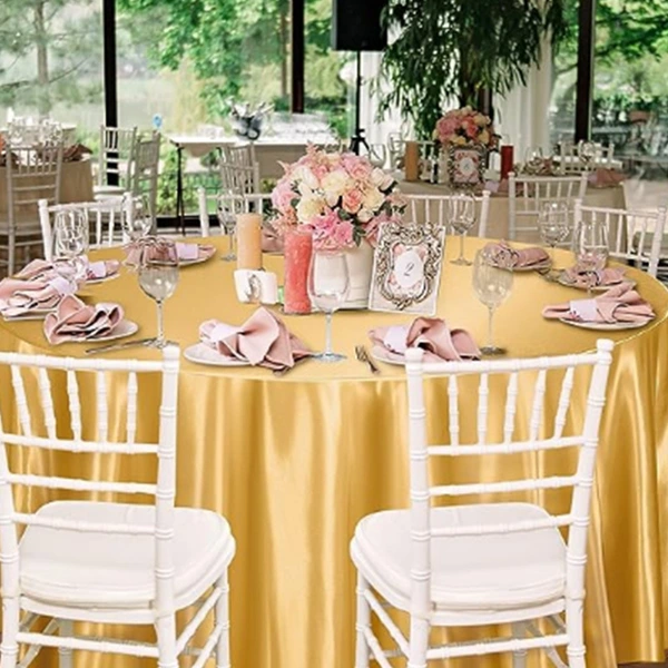 Modern Solid Color Round Tablecloth for Weddings