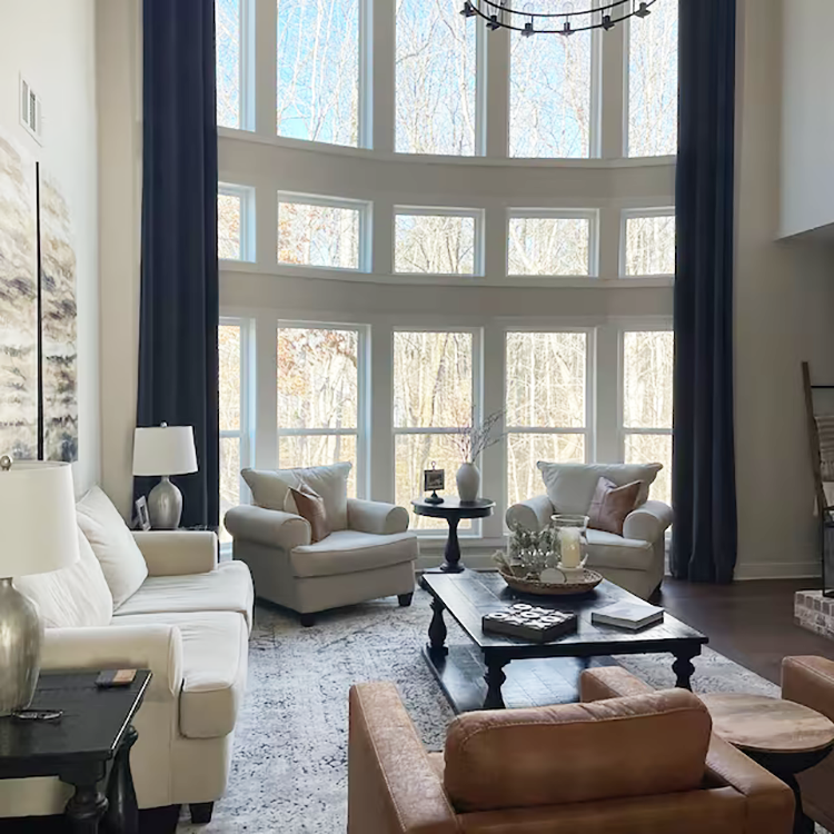 Woven Blackout Curtains for High Windows