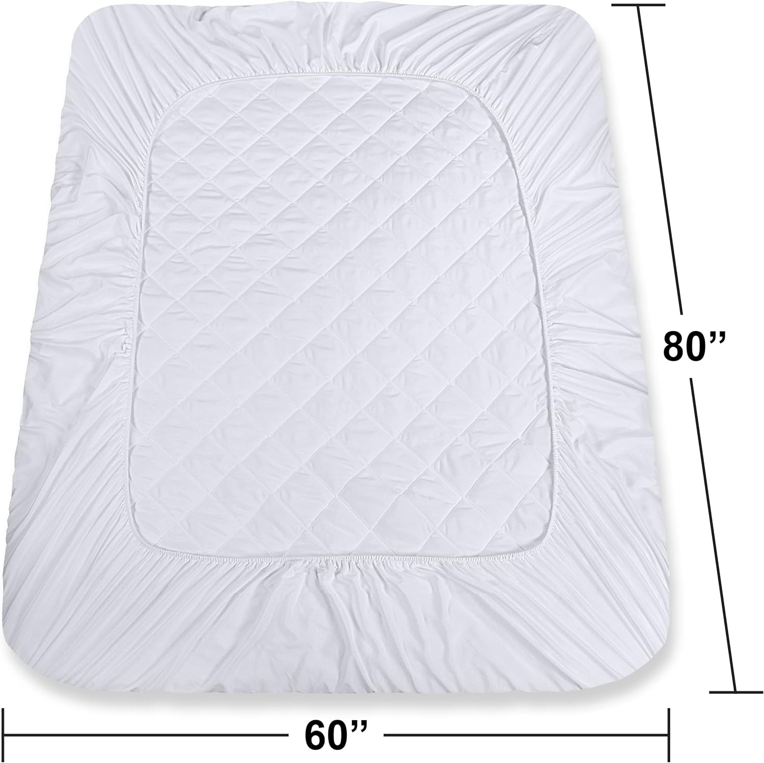 Queen Bedding Quilted Fitted Mattress Pad - Elastic Protector