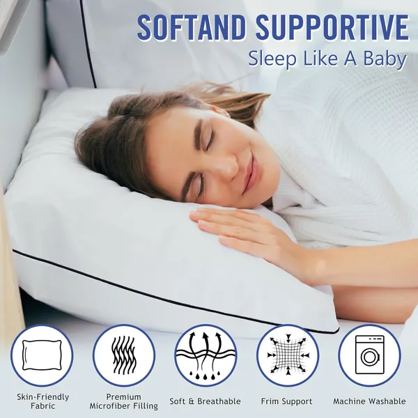 Cooling Microfiber Bed Pillows for All Sleepers