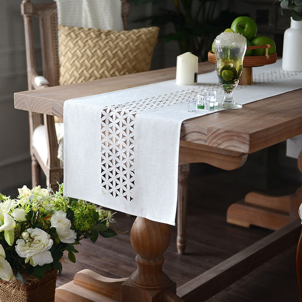 Stylish Double-Layer Eyelet Table Runner