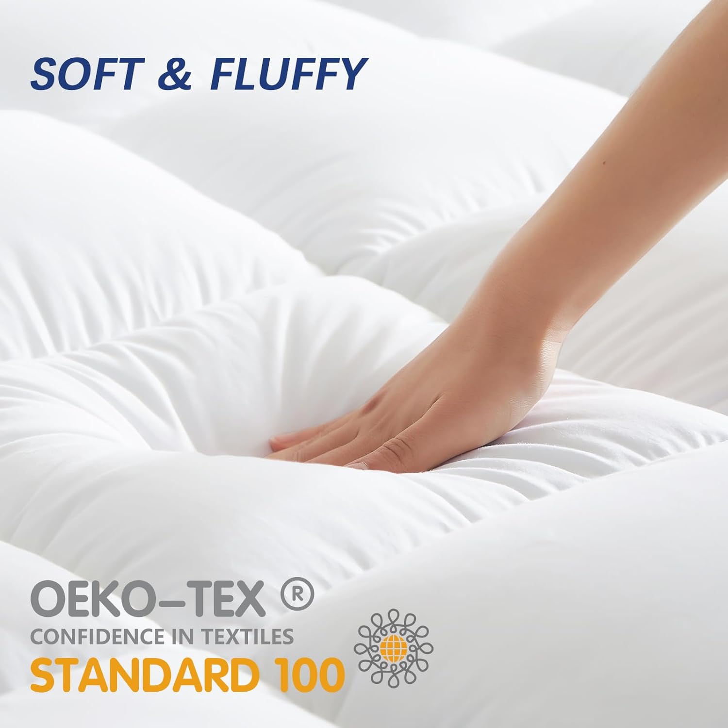 Extra Thick Cooling Mattress Topper with Elastic Deep Pockets