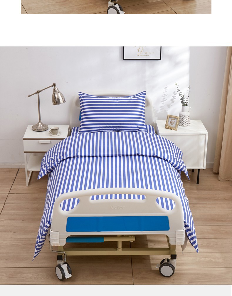 Wholesale Blue and White Hospital Bed Sheet Set