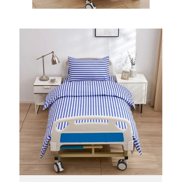 Wholesale Blue and White Hospital Bed Sheet Set