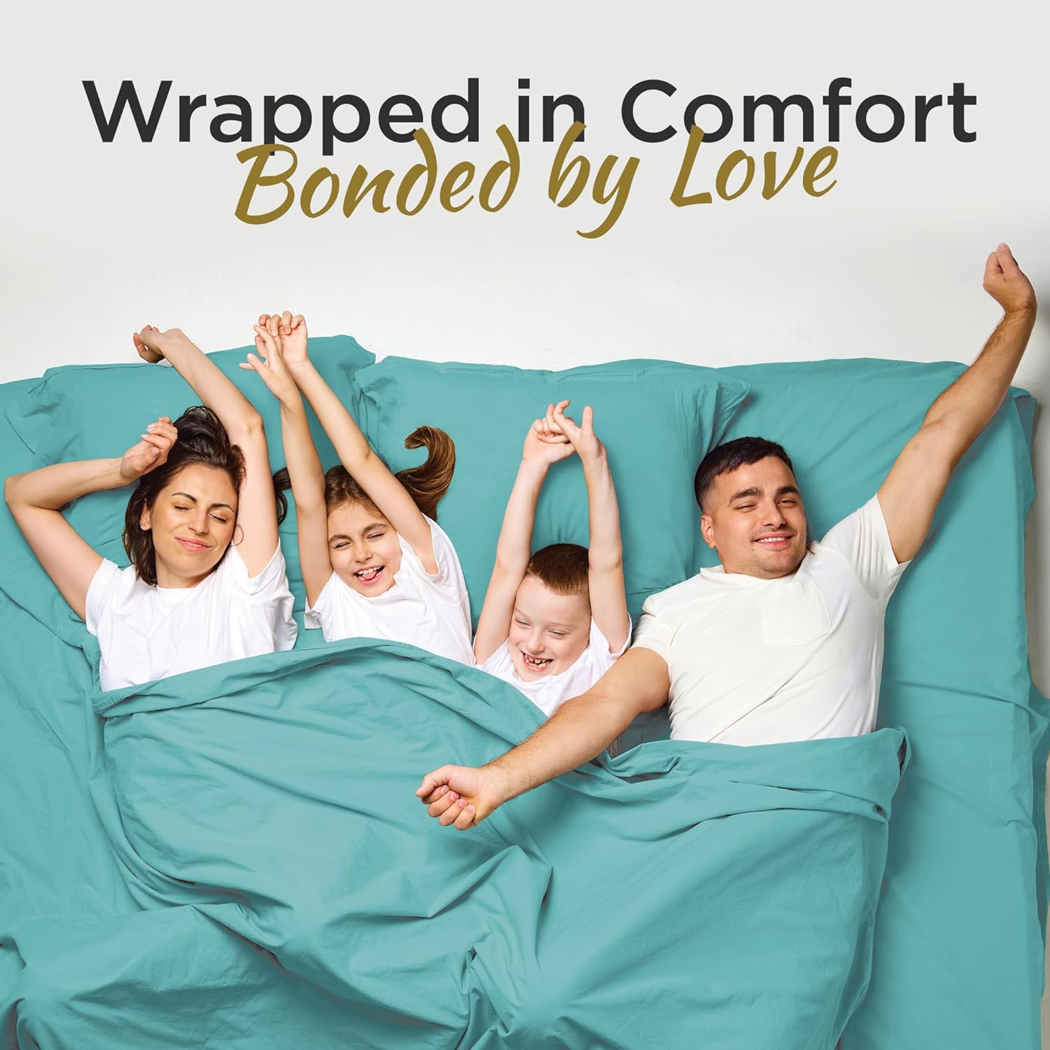 طقم ملاءات سرير مزدوج فائق النعومة من الألياف الدقيقة - أزرق مائي