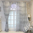 Light Transmission Nontransparent Curtain Gray Simple Modern Leaves Mesh Curtains Living Room Bedroom Half Shade Yarn