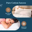 Waterproof 100% Cotton Pillow Protector with Zipper - 20 x 30 Inches