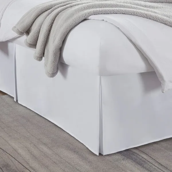 Falda de cama blanca premium de microfibra de 14 pulgadas de caída