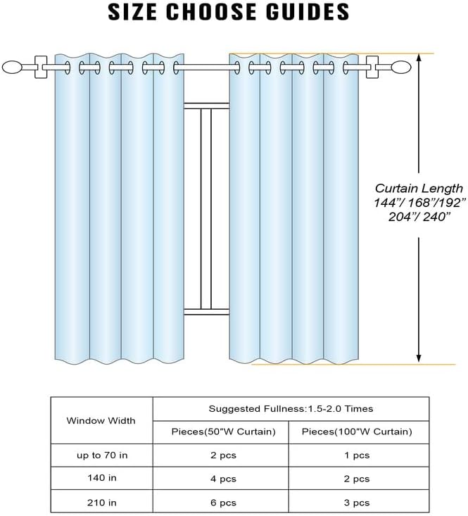 Navy Extra Long Blackout Curtains for Living Room