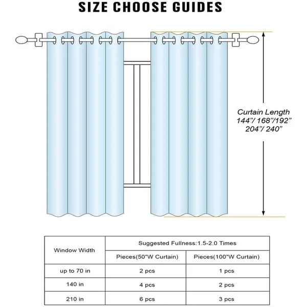 Navy Extra Long Blackout Curtains for Living Room