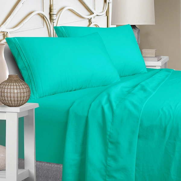 Luxury Blue Satin Cotton Bedding Set