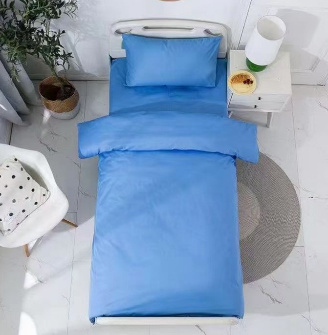Affordable Blue Quilt Cover Bed Sheet Set for Dorms
