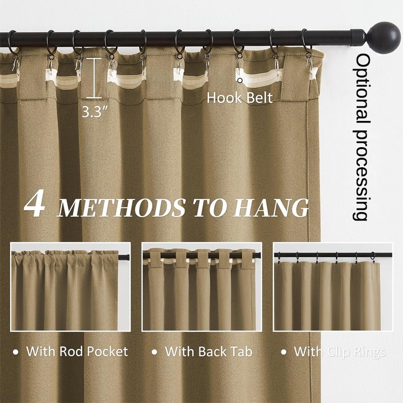 100% Full Shading Faux Linen Curtains for Wholesale